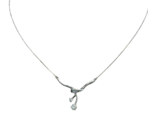 Kalung Koyek Berlian Model Pita Silang Segitiga dan Bunga